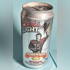 2001 Joe Montana Collectible -Empty Coors Light -Hall of Fame induction 12oz can